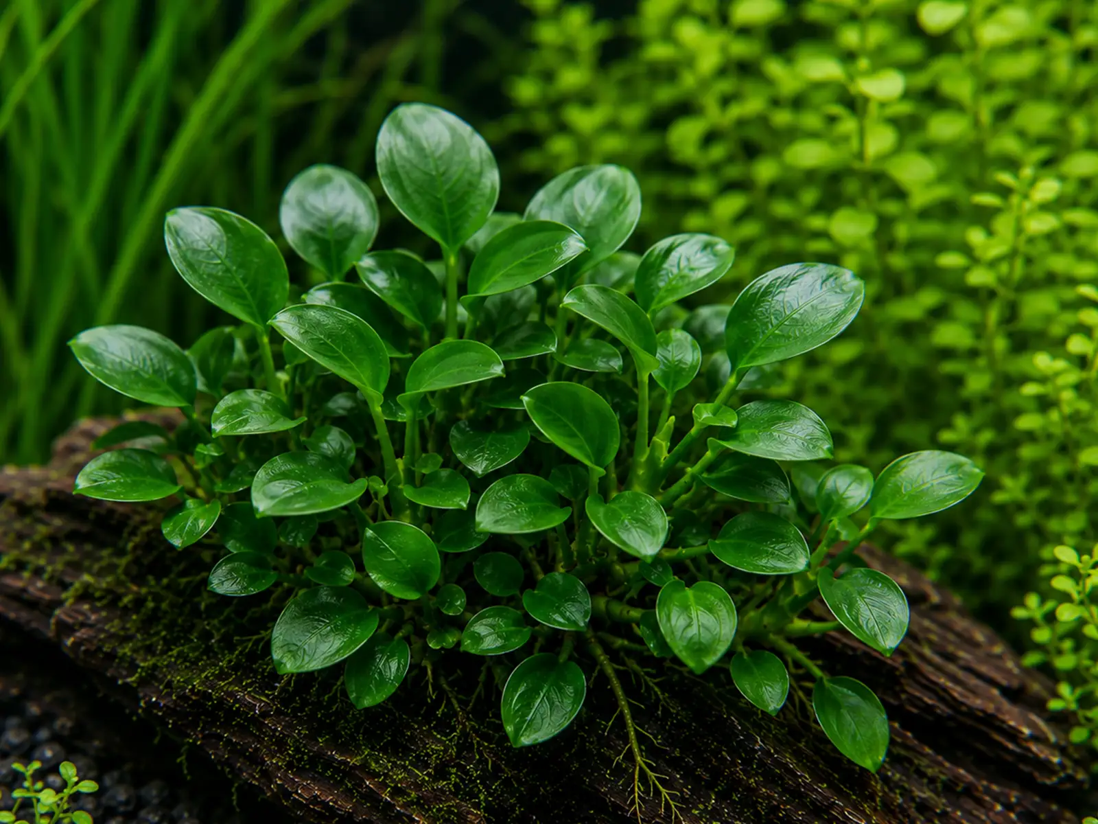Anubias minima in aquarium