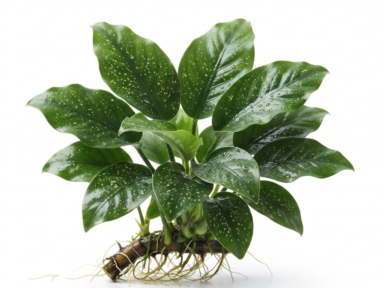 Anubias 'Stardust' against white background