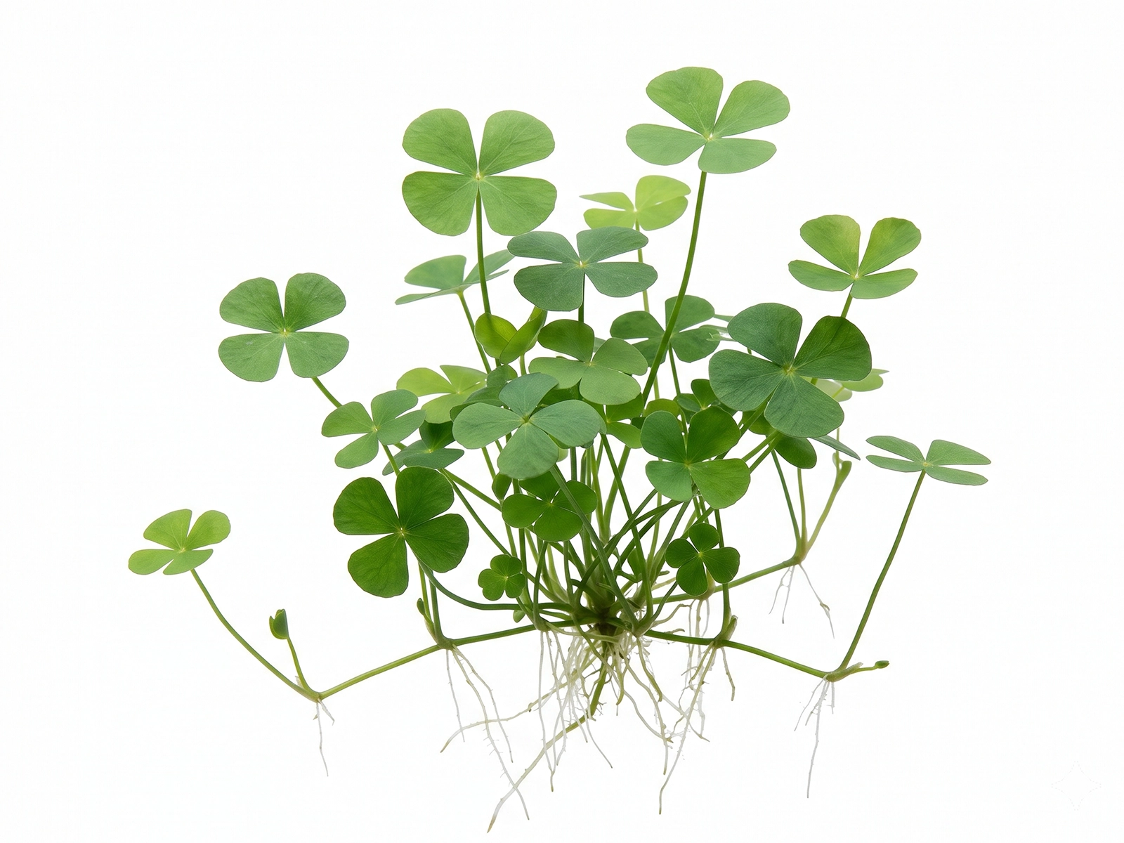 Dwarf Water Clover against whtie background